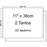 BASIC PAPEL CONTINUO BLANCO 11" x 38cm 2T 1.500-PACK 1138B2